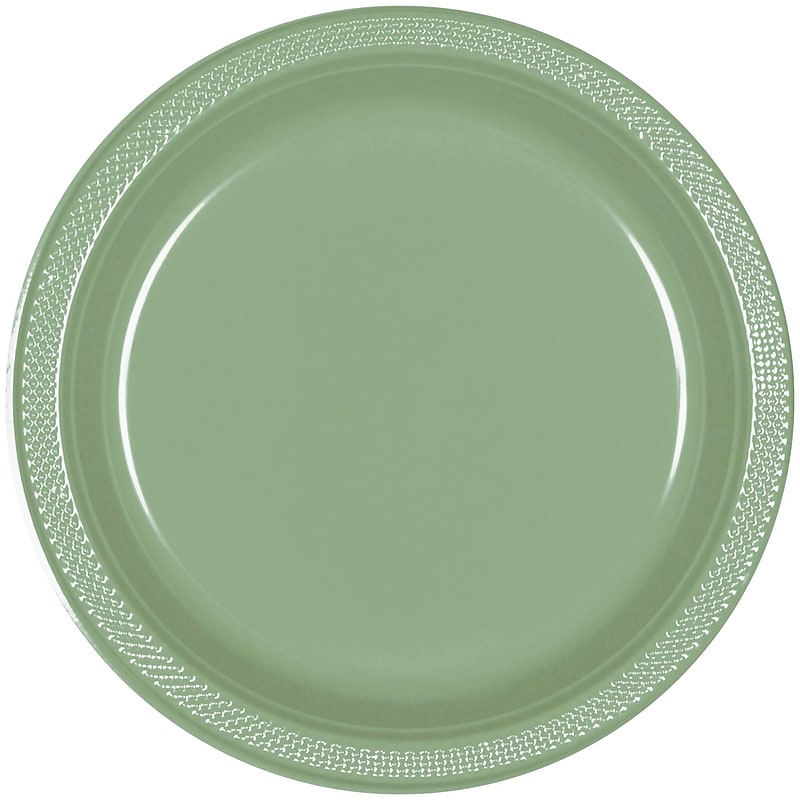 Party City 10.25" Plastic Plates, Jade, 20 Plates/Pack (AM43015-166-NS) image 1