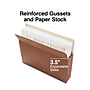Staples Reinforced File Pocket, 3.5" Expansion, Letter Size, Brown, 25/Box (ST418293)~#|#~B97E42EB-9C31-4108-9F84B2E5C50B37CB_sc7