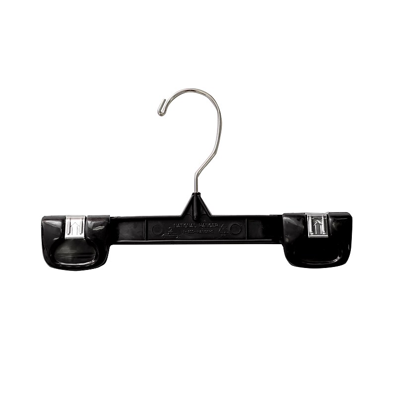Nahanco 8" Snap Grip Skirt/Slack Hanger, Chrome Hook, Black, 200/Pack (2686-8) image 1