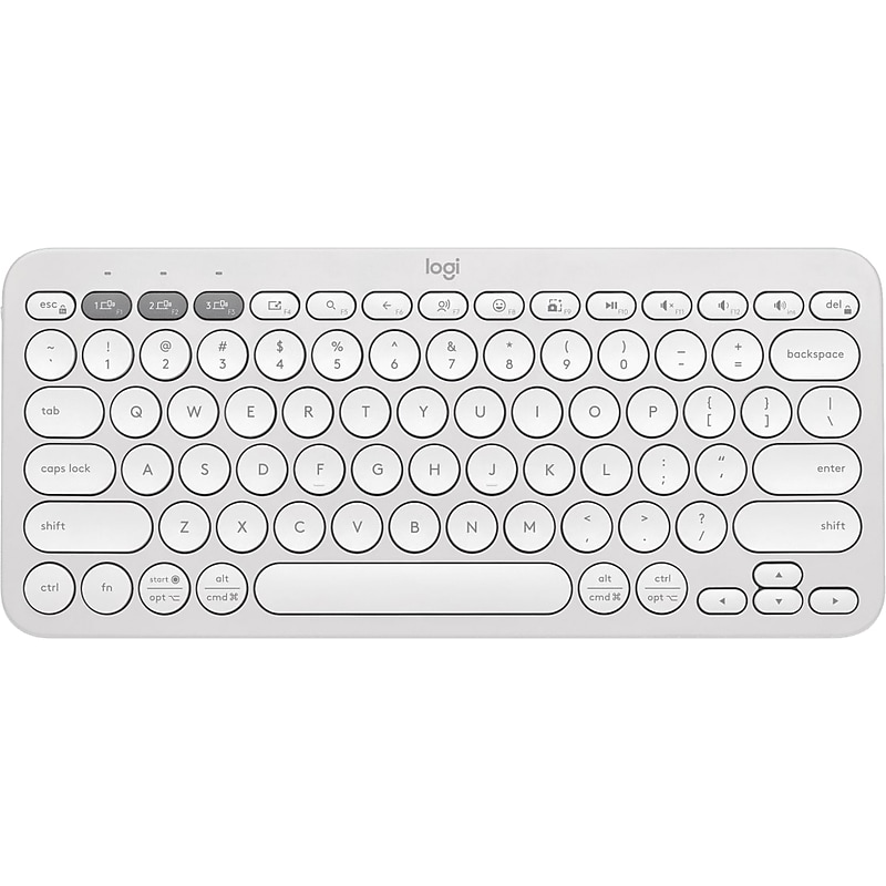 Logitech Pebble Keys 2 K380s Wireless Keyboard, Tonal White (920-011776) image 1