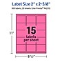 Avery Laser/Inkjet Rectangle Multipurpose Labels, 2" x 2-5/8", Bright Pink, 300/Pack (94235)~#|#~B98320F5-AC9B-4D8F-94E5EB2332E102D3_sc7