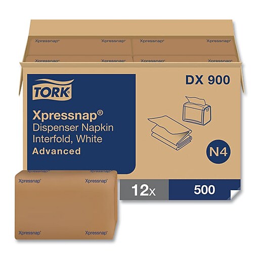 Xpressnap Interfold Dispenser Napkins, 1-Ply, Bag-Pack, 13 X 8.5