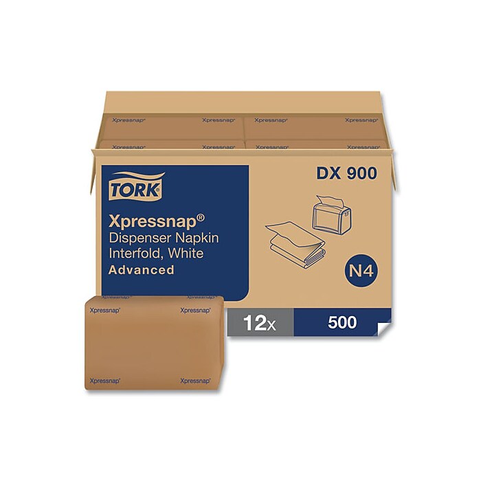 Xpressnap Interfold Dispenser Napkins, 1-Ply, Bag-Pack, 13 X 8.5