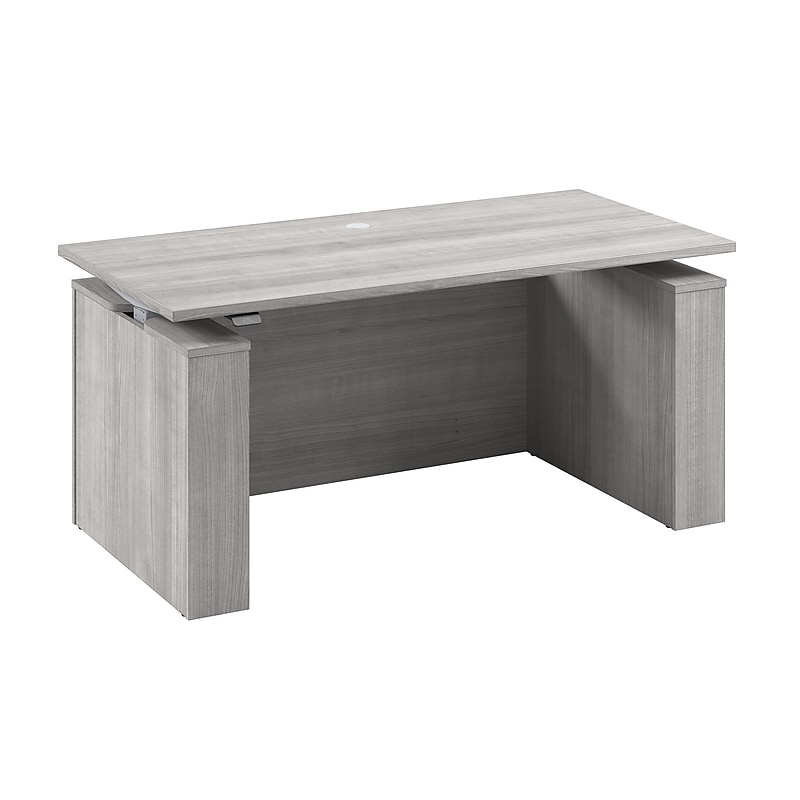 Bush Business Furniture Stratus 60"W Electric Rectangular Adjustable Standing Desk with Modesty Panel, Platinum Gray (SUT003PG) image 1