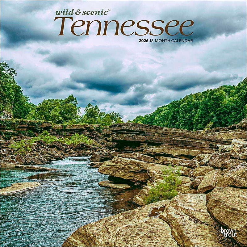2026 BrownTrout Tennessee Wild & Scenic 12" x 12" Monthly Wall Calendar (9798330705795) image 1