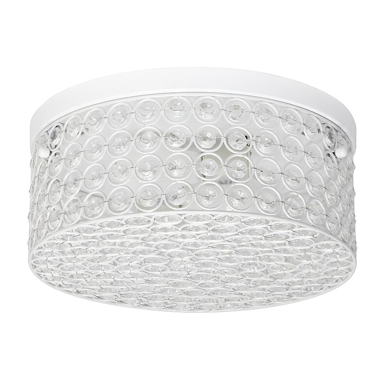 Lalia Home Glam 2 Light 12 Inch Round LED Flush Mount, White (LHM-2003-WH) image 1
