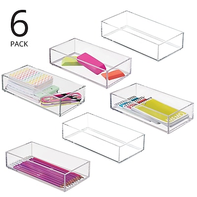 iDESIGN 6-Piece Plastic Drawer Organizer