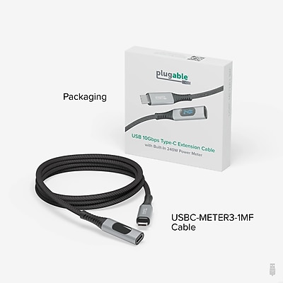 USB C Extension Cable with Built-in Multimeter Tester - Thumbnail 2