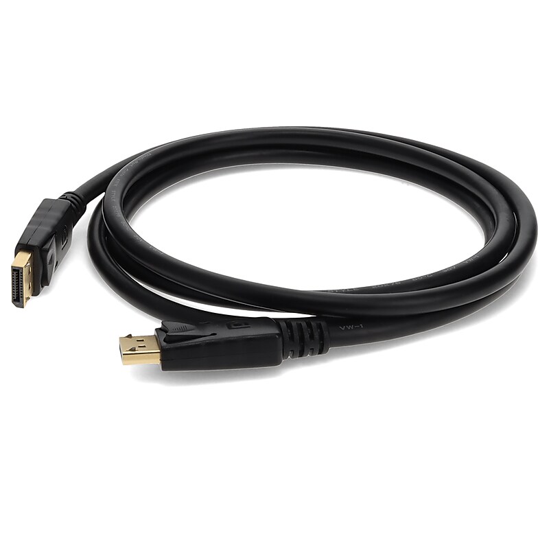 AddOn 10' DisplayPort 1.2 Digital Audio/Video Cable, Male to Male, Black, 5/Pack (DISPLAYPORT10F-5PK) image 1