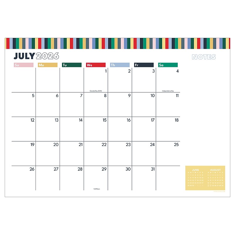 2026-2027 TF Publishing Long Weekend 17" x 12" Academic Monthly Desk Pad Calendar (AY27-8502) image 1
