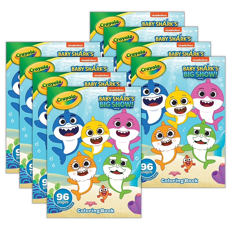 Crayola Baby Shark Coloring Book, 96 Pages, 8/Bundle (BIN042642-8) image 1