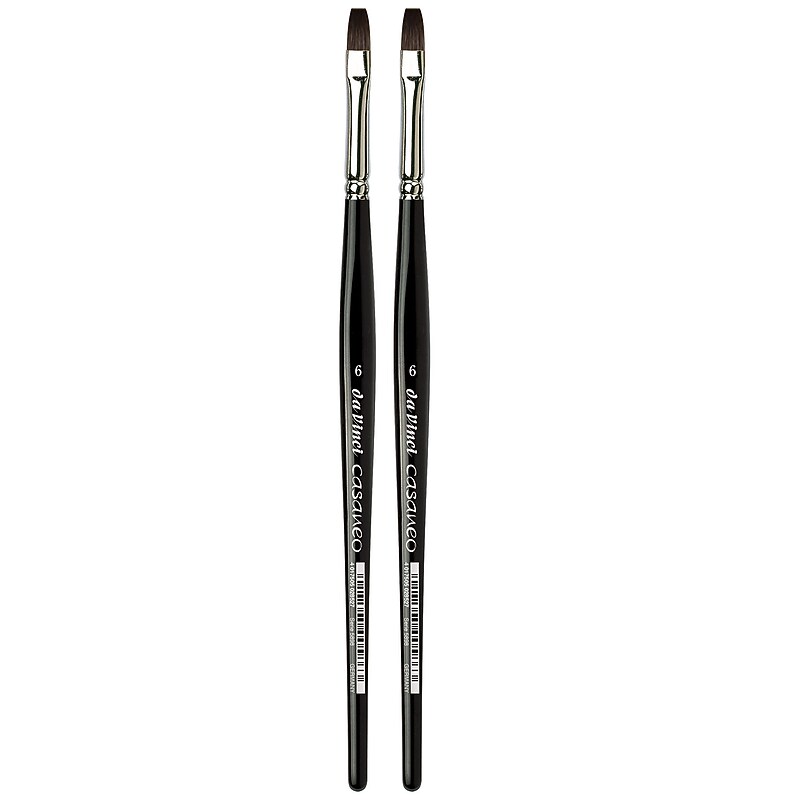 da Vinci CASANEO Mixed Media Synthetic Bristle, Flat Brush, 2/Pack (DVXVA58986-2) image 1