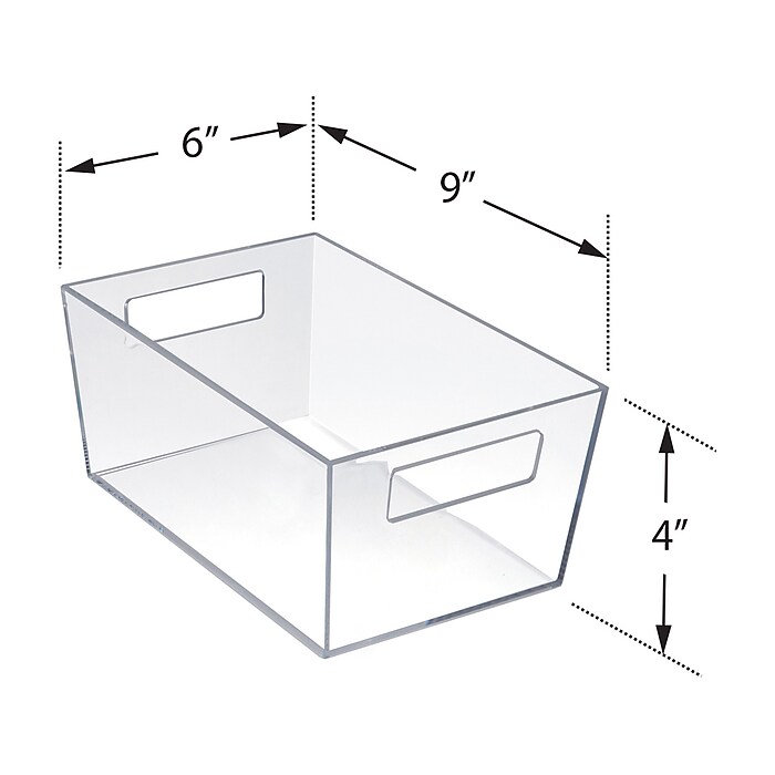 Azar Small Open Lid Plastic Storage Bin, 4