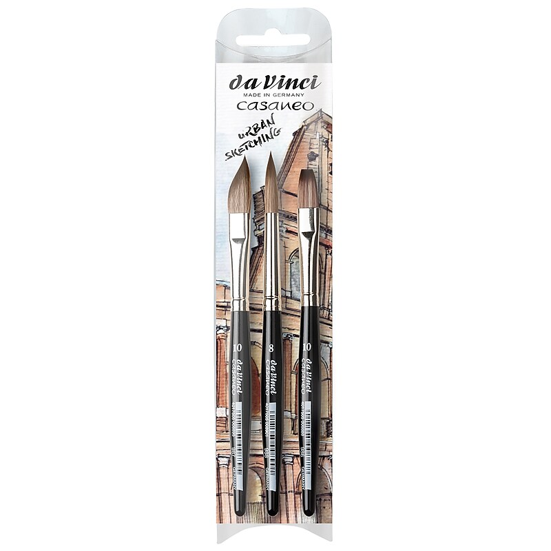 da Vinci CASANEO XS Watercolor Synthetic Bristle, Travel Brushes, 3/Pack (DVXVA53920) image 1