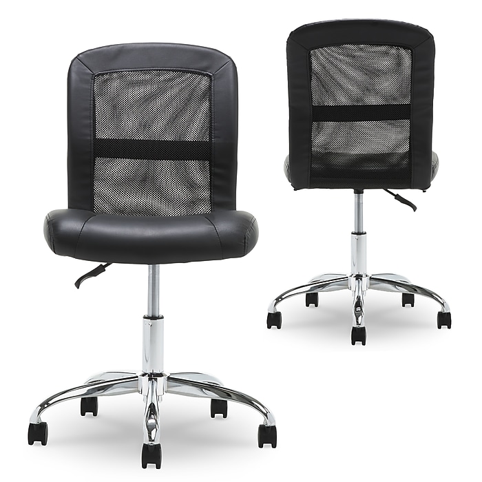 Serta Essentials Armless Ergonomic Bonded Leather/Mesh Swivel Task