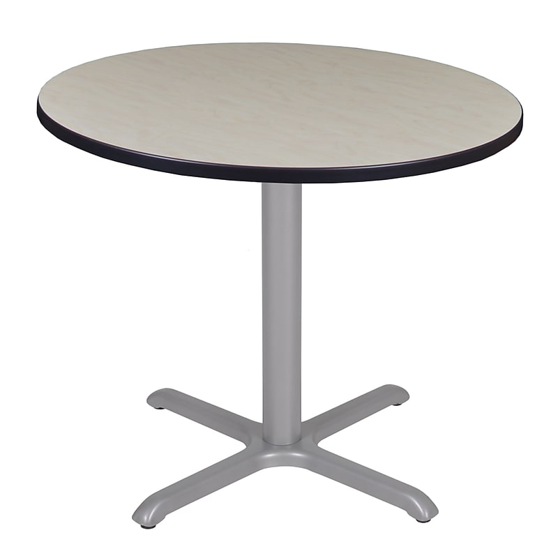 Regency Cain 36" Round Laminate X Base Breakroom Table, Maple/Grey (TB36RNDPLGY) image 1