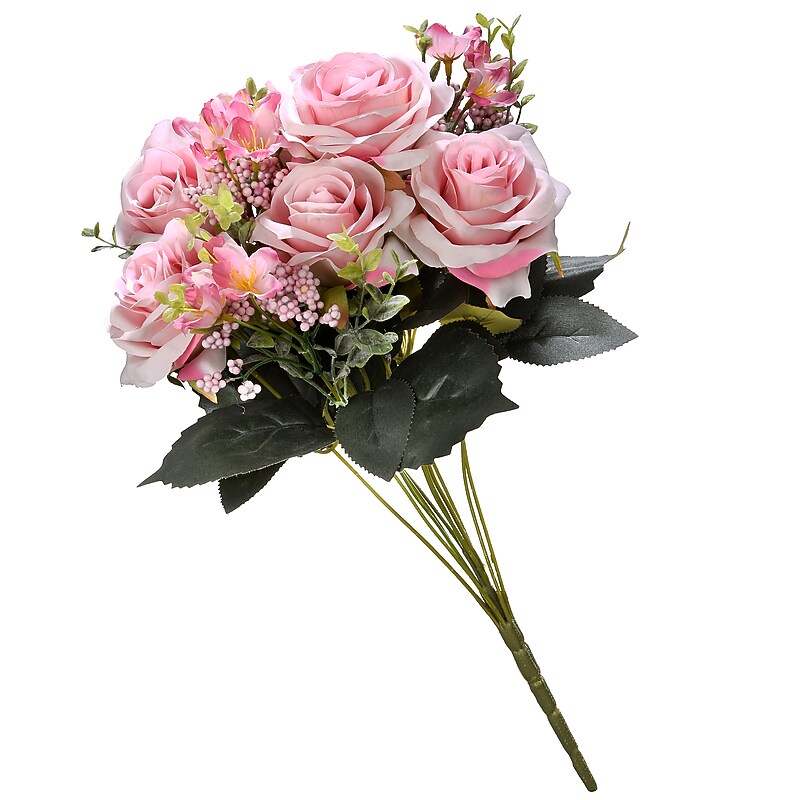 National Tree Company 19" Pink Rose Bundle (RAS-H19817PK-1) image 1