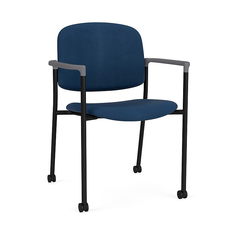 Lesro Chat Vinyl Guest Chair with Casters, Patriot Plus Blue Ridge/Black (CX1171.SBK.CFL.F04-01PPBR) image 1