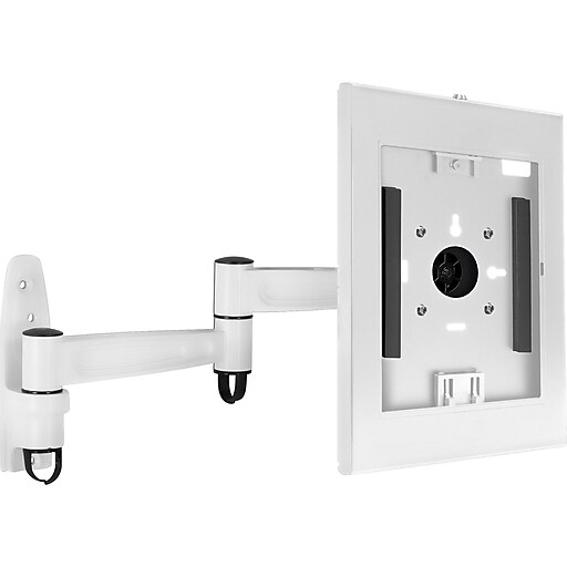 MountIt! Adjustable AntiTheft iPad Wall Mount with Swing Arm, White