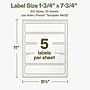 Avery Hemp Rectangle Laser/Inkjet Multipurpose Labels, 1-3/4" x 7-3/4", Off-White (100/Pack)~#|#~B9D67A69-21D5-405C-8CE1AD35FD858965_sc7
