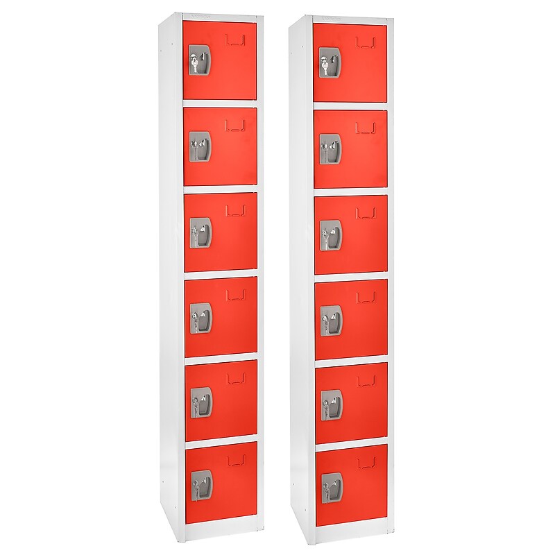 AdirOffice 72'' 6-Tier Red Storage Locker, 2/Pack (629-206-RED-2PK) image 1