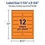 Avery Laser/Inkjet Multipurpose Rectangle Labels, 1.25" x 3.75", Bright Orange, 120/Pack (94228)~#|#~B9DE89F7-4589-432B-9B781AD8F859117E_sc7