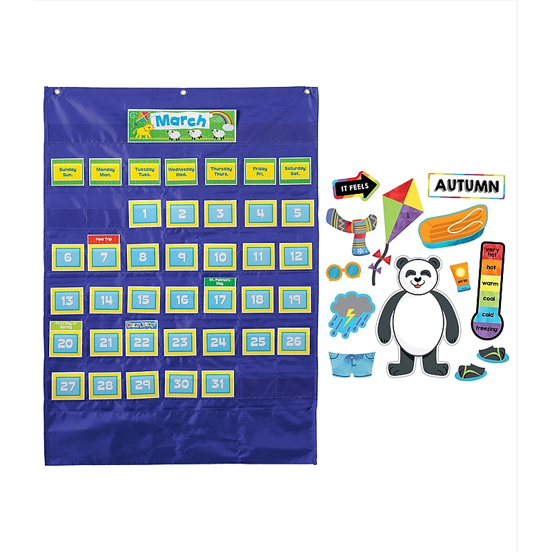 Carson Dellosa Education Deluxe Calendar Pocket Chart and Weather Set, 2 Pieces image 1