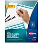 Avery Index Maker Unpunched Paper Dividers with Print & Apply Label Sheets, 5 Tabs, White, 25 Sets/Pack (11443)~#|#~B9EB0DE0-4019-48D6-8D2935FFCF68761C_sc7