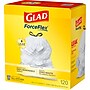Glad ForceFlex Tall 13 Gallon Kitchen Drawstring Trash Bags, White, 120/Box (78939)~#|#~B9F6CFF3-9F8A-454A-AC79BAF1F51DA9E5_sc7