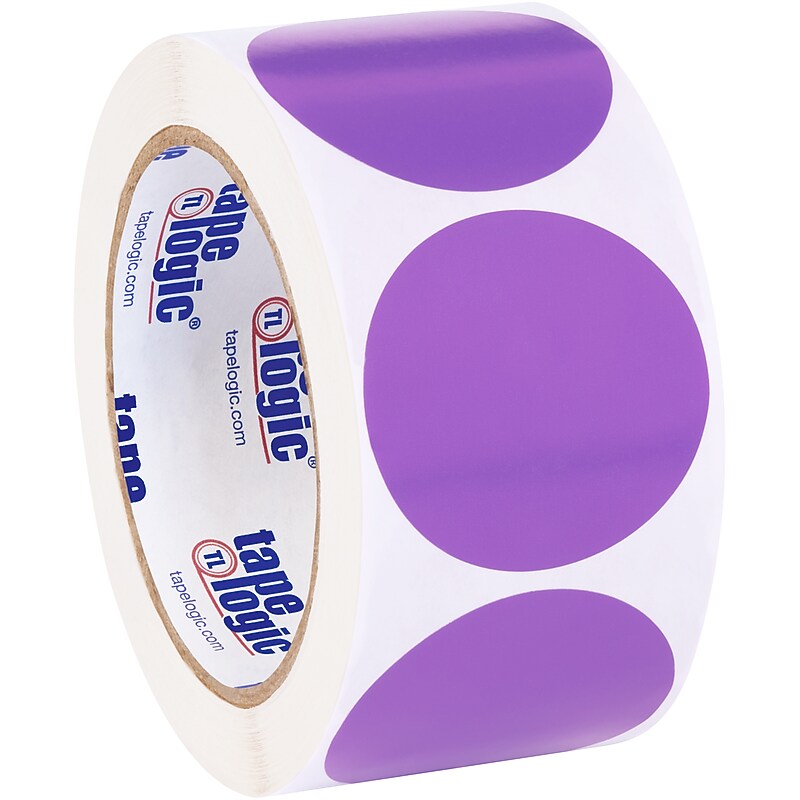 Tape Logic Inventory Circle Labels, 2", Purple, 500/Roll (DL613M) image 1