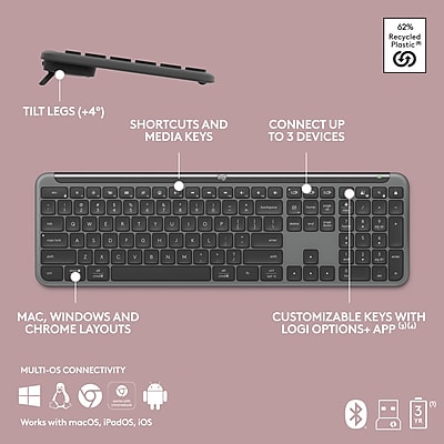 Logitech MK955 Signature Slim Keyboard and Mouse Combo - Thumbnail 4