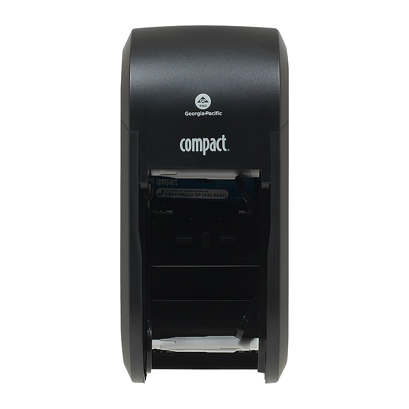 Compact® 2-Roll Vertical Coreless Toilet Paper Dispenser by GP PRO, Black (56790A) image 1