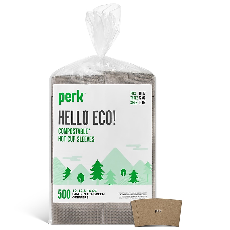 Perk™ Eco Paper Hot Cup Sleeve, Brown, 500/Pack (PK56227) image 1