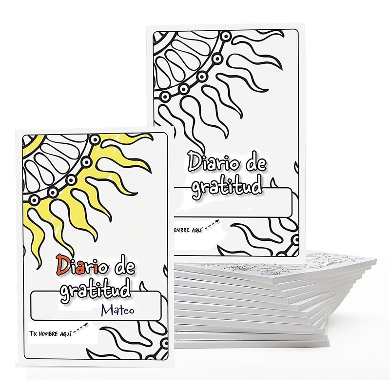 S&S Diario de Gratitud Prompts Guided Journal, 6" x 9", White, 100 Pages, 12/Pack (PE225612) image 1