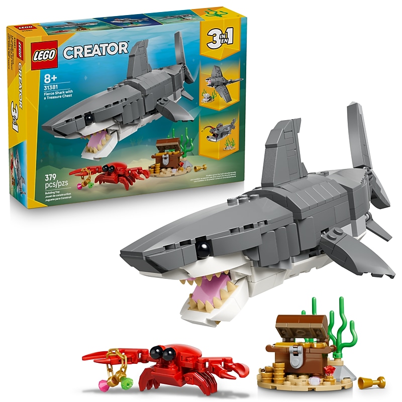 LEGO Creator Fierce Shark with a Treasure Chest Building Set, 379 Pieces (31381) image 1