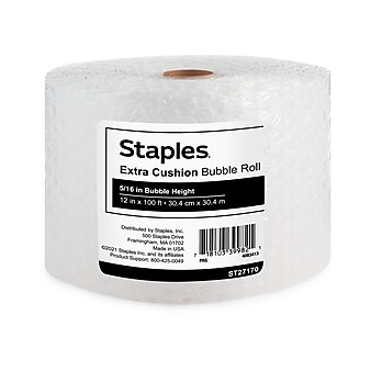 Staples® 5/16" Bubble Roll, UPSable, 12" x 100' (4072833)