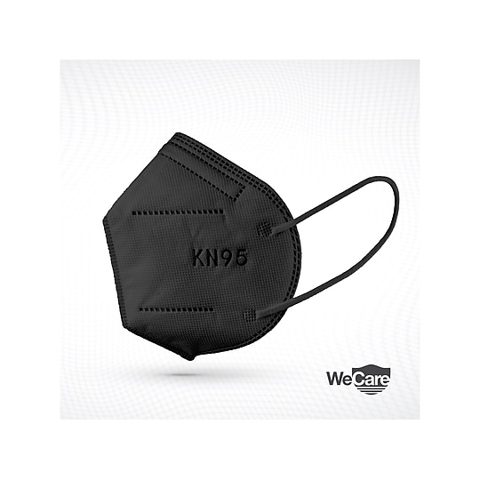 WeCare Disposable KN95 Face Mask, Adult, Black, 20 Masks/Box, 50 Boxes/Pack (TBN202937)