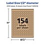 Avery Laser/Inkjet Multipurpose Circle Labels, 0.5" Dia, Kraft Brown, 2310/Pack (94503)~#|#~BA23ECCD-800B-4E99-B3E2DC7B08ED5951_sc7