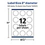 Avery Laser/Inkjet Round Multipurpose Labels, 2" Dia., 120 Labels/Pack (94501)~#|#~BA24EB19-2C90-4A26-810EC896F5C89DB7_sc7
