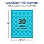Avery Laser/Inkjet Multipurpose Circle Labels, 1.25" Dia., Bright Blue, 1200/Pack (94505)~#|#~BA339FB1-E595-4DEC-940E794D45411794_sc7