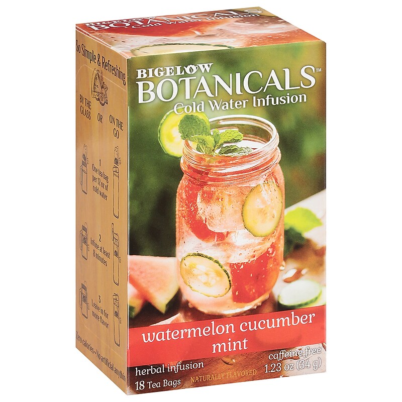 Bigelow Botanicals Decaf Watermelon Cucumber Mint Tea Bags, 18/Box (39004) image 1