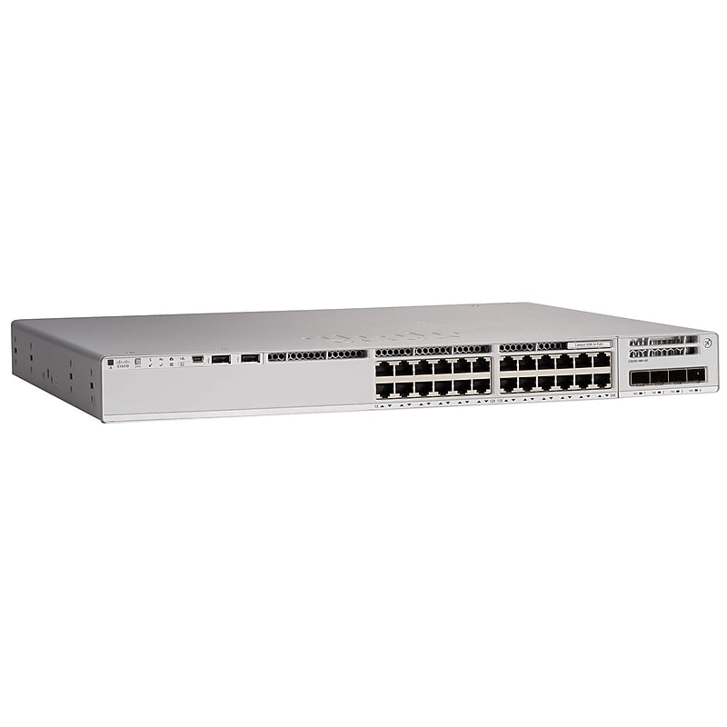 Cisco Catalyst 9200 24 Gigabit Ethernet Ports PoE Managed Switch, 56 Gbps, Gray (C9200L-24P-4G-E) image 1