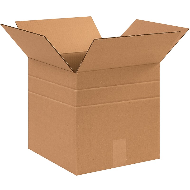 12" x 12" x 10" Multi-Depth Shipping Boxes, 32 ECT, 25/Bundle (MD121210) image 1