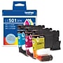 Brother LC501 Cyan/Magenta/Yellow Standard Yield Ink Cartridges, 3/Pack (LC5013PKS)~#|#~BA4C2459-1520-457E-A5051EFCCF2F4DFA_sc7