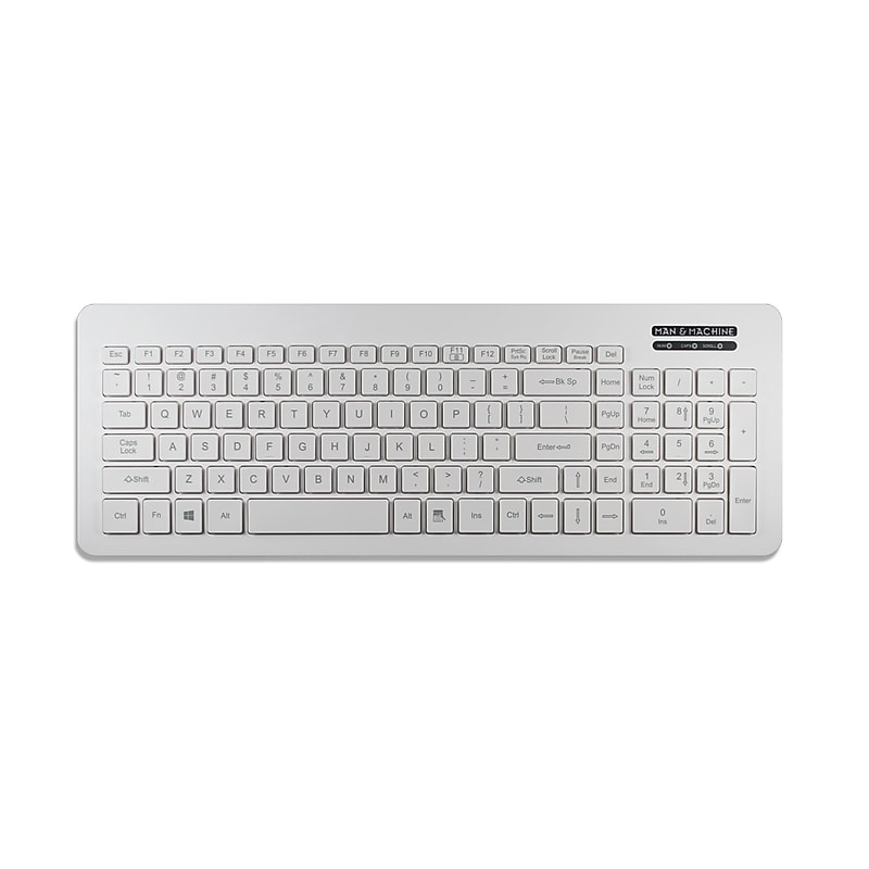 Man & Machine Very Cool Wired Ergonomic Washable Keyboard, White (VC/W5) image 1