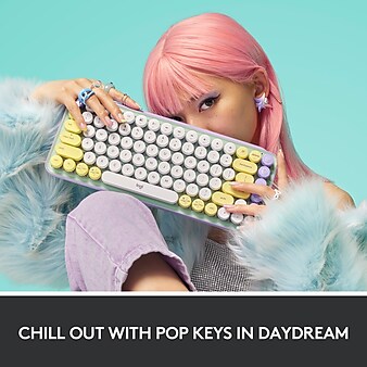 Logitech POP Keys Wireless Bluetooth Mechanical Keyboard, Daydream (920-010708)