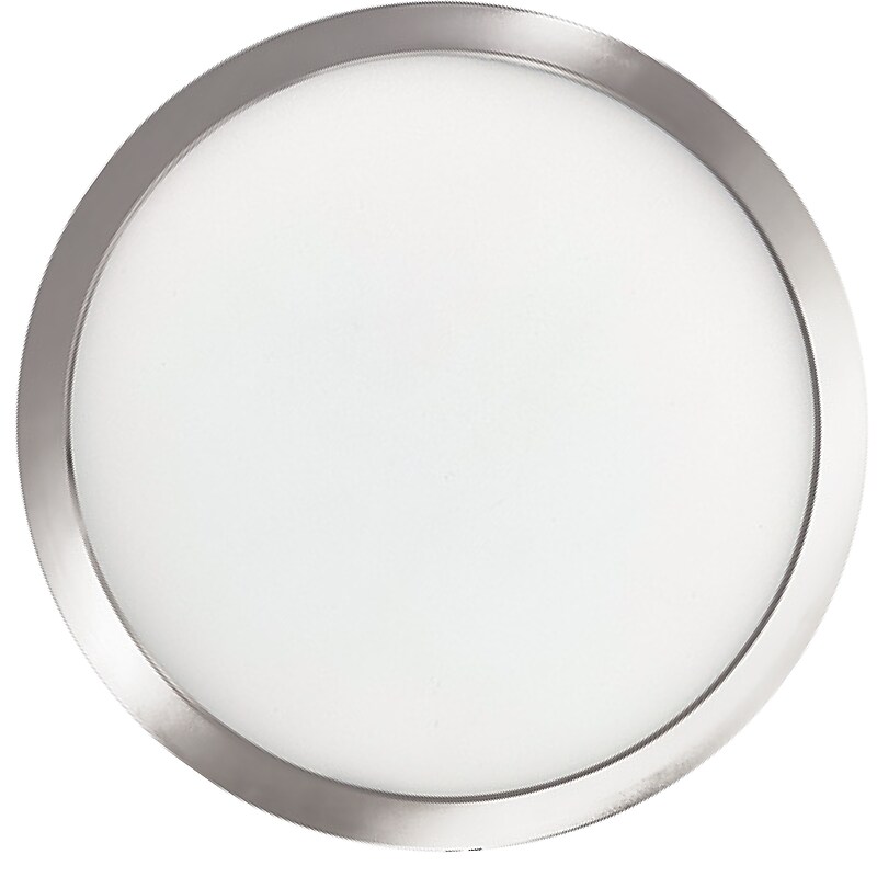 Bulbrite 7" Round 10.3-Watt 3000K LED Flush Mount Light, 1150 Lumens, Nickel (773606) image 1