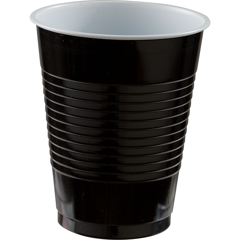 Party City Plastic Cup, 18 oz., Black, 50 Cups/Pack (AM431754-10-ST) image 1