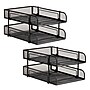 Mind Reader 2-Tier Stackable Paper Desk Tray, Metal Mesh, Black, 2/Set (2CSTACK2-BLK)~#|#~BA63C5EA-43A4-44DE-AF3782130D711458_sc7