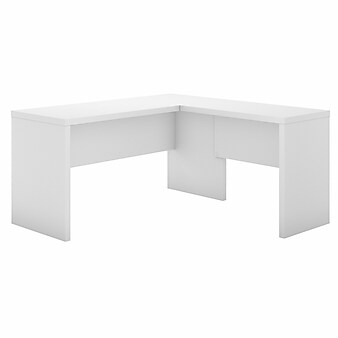 Office by kathy ireland® Echo L Shaped Desk, Pure White/Pure White (ECH026PW)